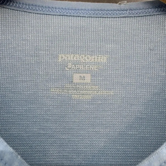 Patagonia Women’s M Light Blue Capilene V-Neck‎ Base Layer Long Sleeve Layer Top - Picture 5 of 5